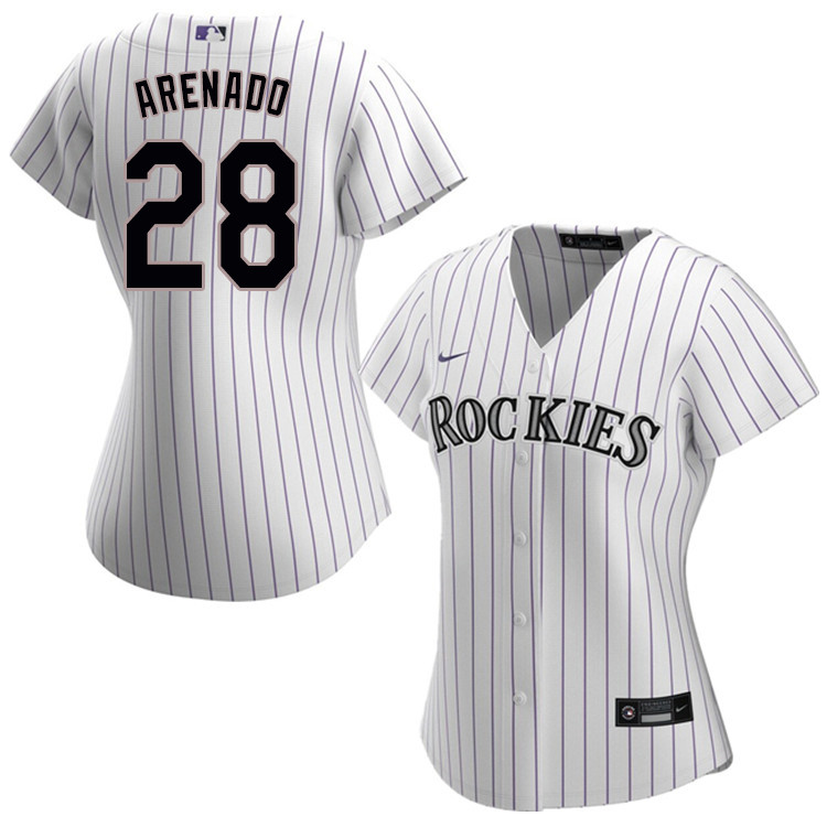 Nike Women #28 Nolan Arenado Colorado Rockies Baseball Jerseys Sale-White